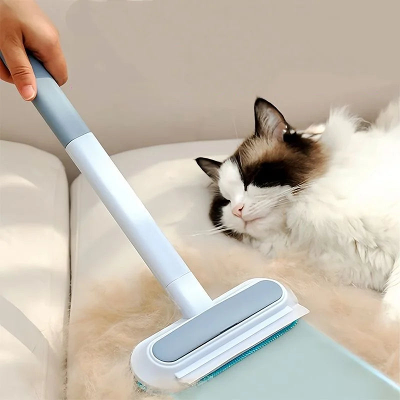 Long-handle 3-in-1 pet hair remover brush