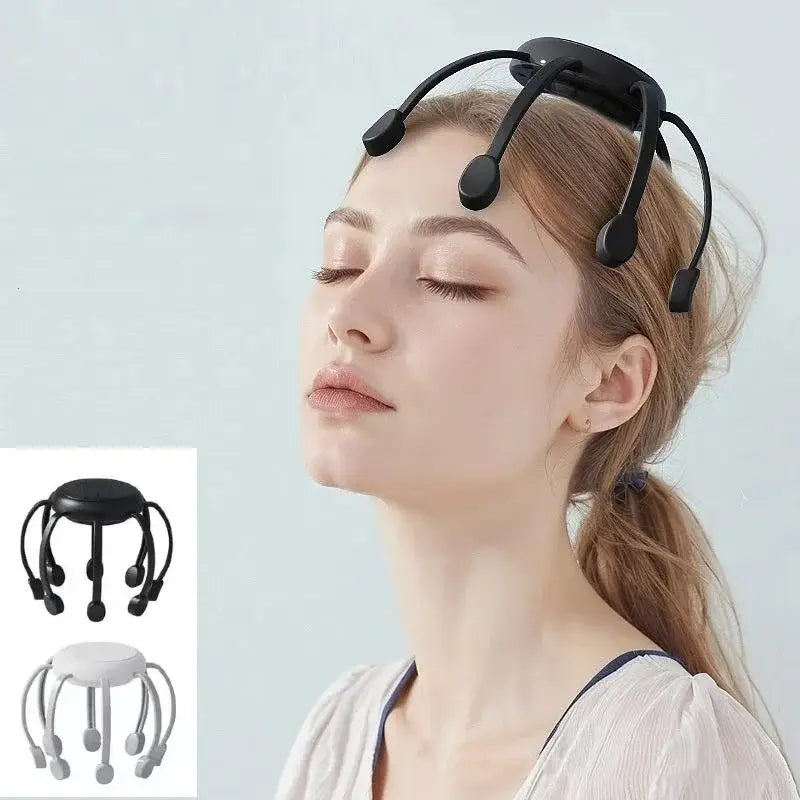 Electric scalp massager with flexible octopus-style arms
