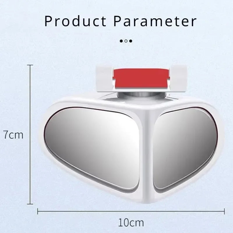 360° Adjustable Blind Spot Mirror – Dual Wide Angle Auxiliary Rearview Mirror for Car Front & Rear Wheels