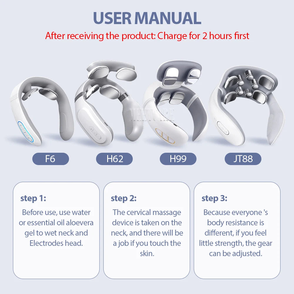 Smart Neck Massager – Heated TENS Pulse Cervical Massager