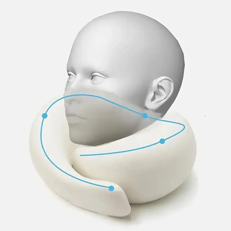 Memory Foam Travel Neck Pillow – U-Shape Snail Design