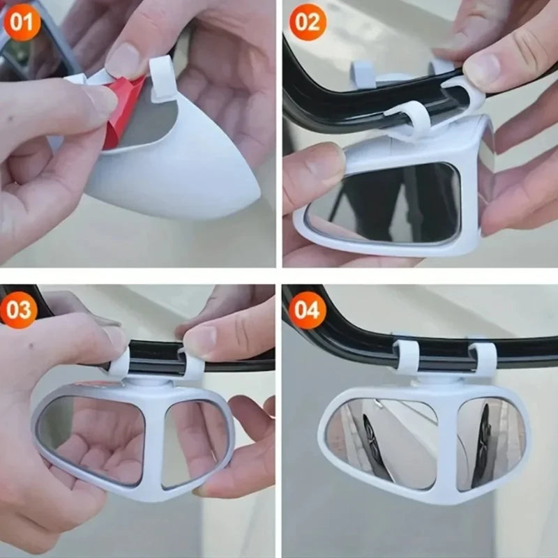 360° Adjustable Blind Spot Mirror – Dual Wide Angle Auxiliary Rearview Mirror for Car Front & Rear Wheels