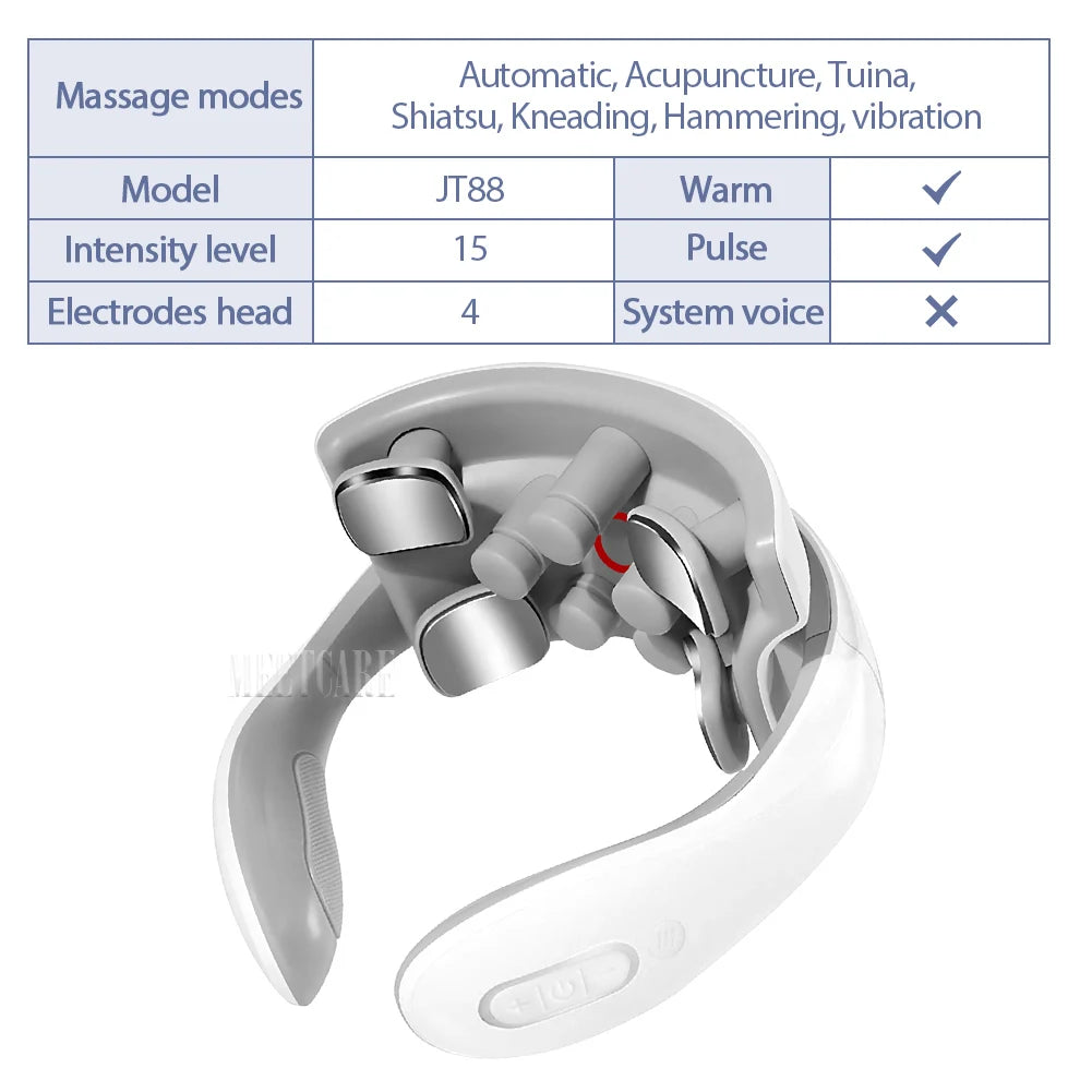 Smart Neck Massager – Heated TENS Pulse Cervical Massager