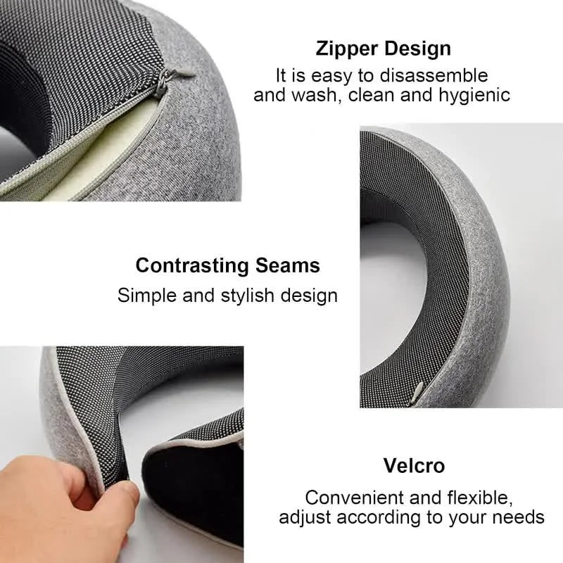 Memory Foam Travel Neck Pillow – U-Shape Snail Design